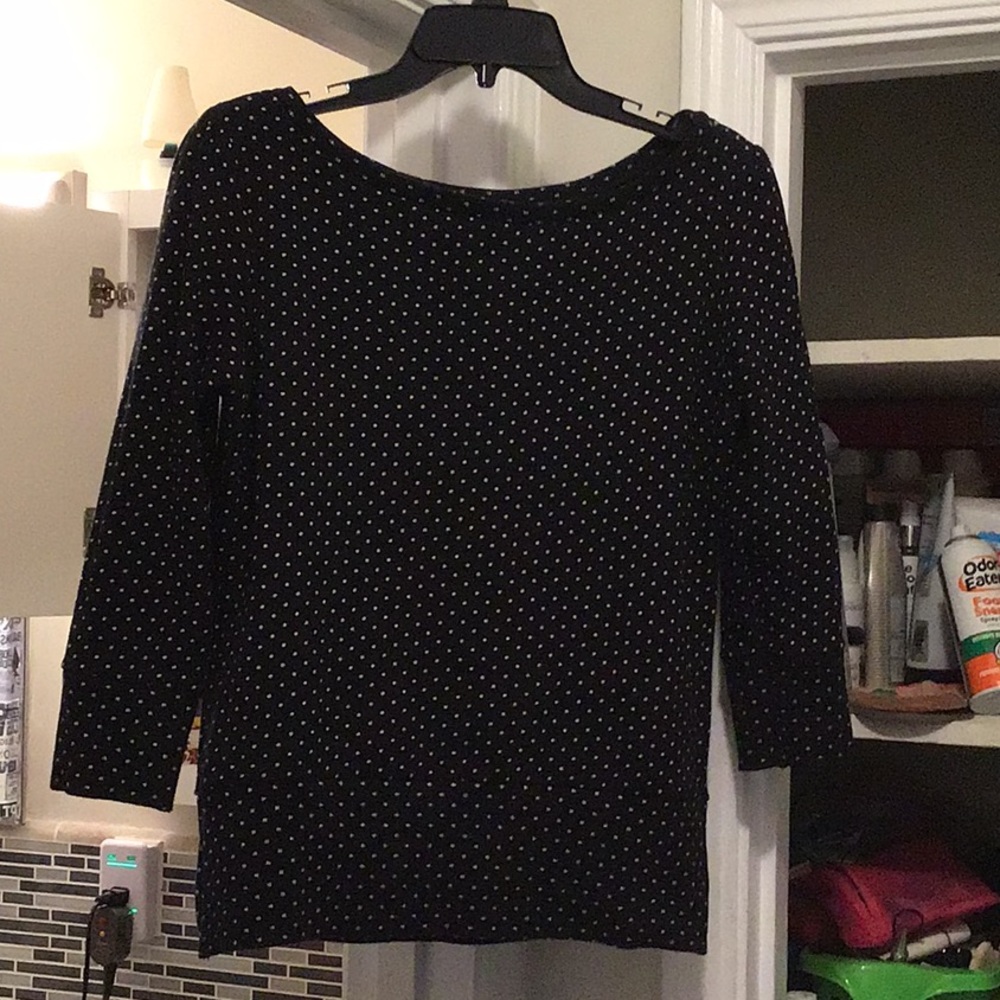 Vintage Polka Dot 3/4 Sleeve Off Shoulder Top